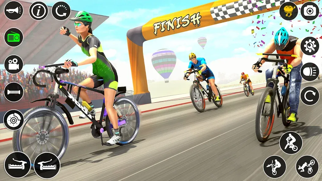 BMX Cycle Race 3d Cycle Games (гонка на велосипедах 3D игры на велосипеде) [МОД: Все открыто, Дополнительные деньги и Меню MOD] Screenshot 4