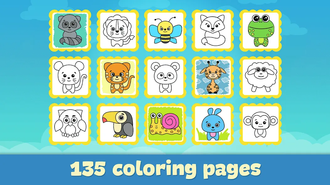 Coloring Book - Games for Kids [МОД: Много монет, Открытые уровни и Мега MOD] Screenshot 5