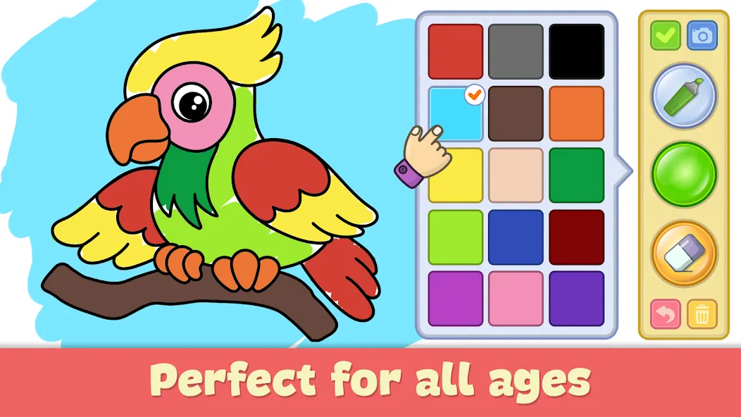 Kids Coloring & Drawing Games [МОД: Все открыто, Дополнительные деньги и Меню MOD] Screenshot 1