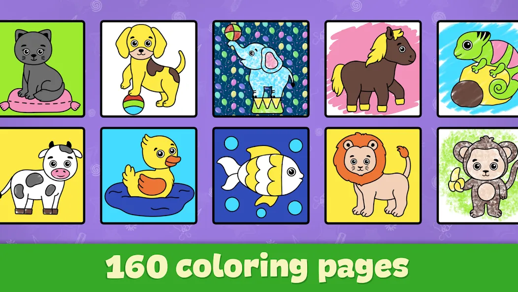 Kids Coloring & Drawing Games [МОД: Все открыто, Дополнительные деньги и Меню MOD] Screenshot 5