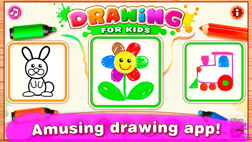 Bini Drawing for Kids Games (Бини) [МОД: Много монет, Открытые уровни и Мега MOD] Screenshot 1
