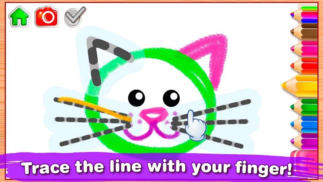 Bini Drawing for Kids Games (Бини) [МОД: Много монет, Открытые уровни и Мега MOD] Screenshot 3