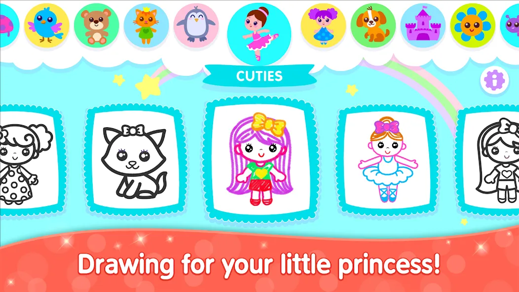 Bini Game Drawing for kids app (Бини) [МОД: Много денег, Монет и Все открыто] Screenshot 1