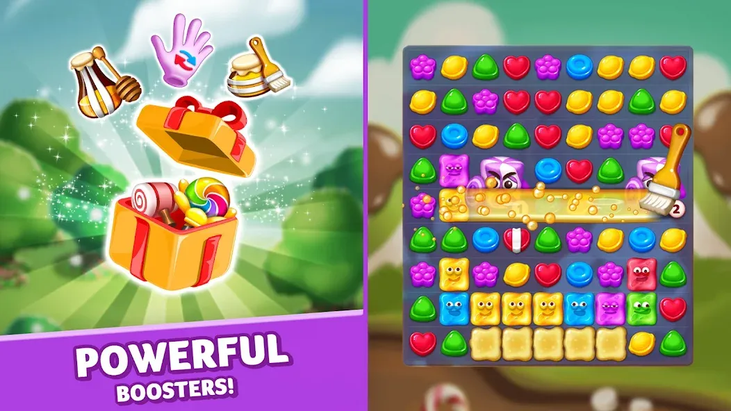 Lollipop & Marshmallow Match3 [МОД: Много монет, Открытые уровни и Мега MOD] Screenshot 2