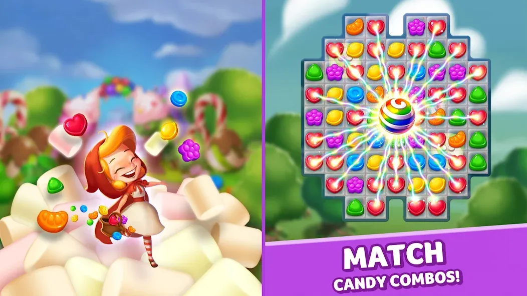 Lollipop & Marshmallow Match3 [МОД: Много монет, Открытые уровни и Мега MOD] Screenshot 5