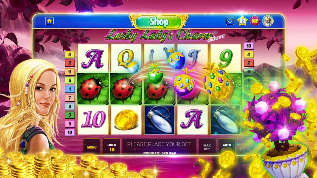 Bloom Boom Casino Slots Online (Блум Бум Казино Слоты Онлайн) [МОД: Меню, Бесконечные монеты и Открытые уровни] Screenshot 3