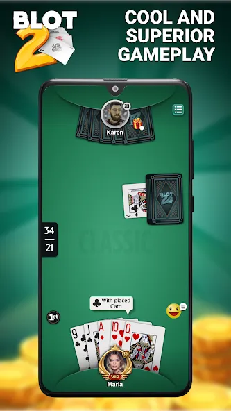 Blot 2 - Classic Belote (Блот 2) [МОД: Бесконечные деньги, Монеты и Мега MOD] Screenshot 3
