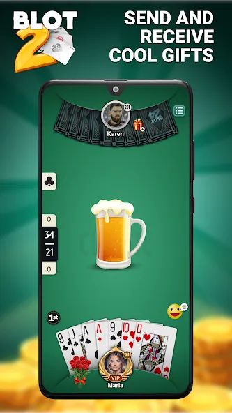Blot 2 - Classic Belote (Блот 2) [МОД: Бесконечные деньги, Монеты и Мега MOD] Screenshot 5