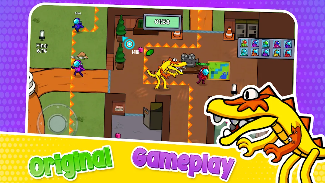 Survivor In Rainbow Monster (Сурвайвер Ин Рейнбоу Монстер) [МОД: Меню, Бесконечные монеты и Открытые уровни] Screenshot 2