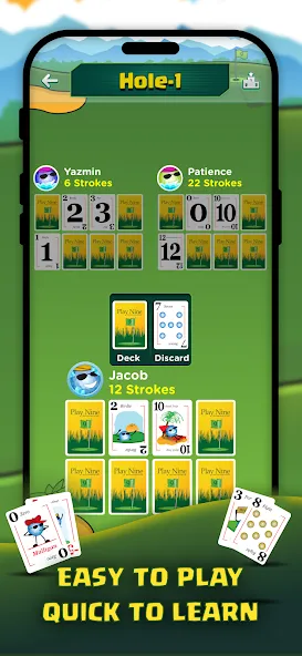 Play Nine: Golf Card Game (Плей Найн) [МОД: Меню, Бесконечные монеты и Открытые уровни] Screenshot 2