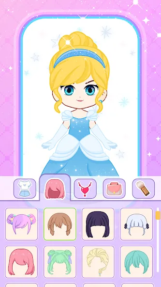 Doll Dress Up: Makeup Games (Долл Дресс Ап) [МОД: Меню, Бесконечные монеты и Открытые уровни] Screenshot 4