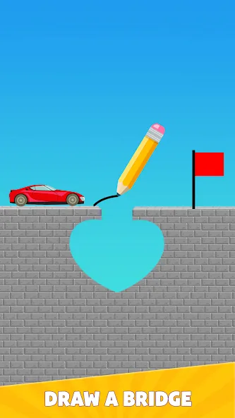 Draw Bridge Puzzle: Brain Game (Драу Бридж Пазл) [МОД: Все открыто, Дополнительные деньги и Меню MOD] Screenshot 1