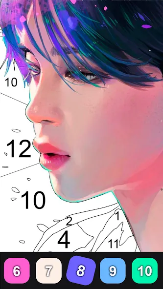 Kpop Paint by Numbers BT21 [МОД: Много монет, Открытые уровни и Мега MOD] Screenshot 4