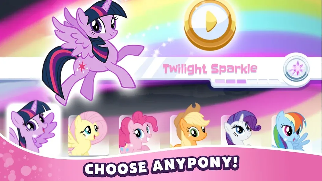 My Little Pony Rainbow Runners (Май Литл Пони) [МОД: Меню, Бесконечные монеты и Открытые уровни] Screenshot 1