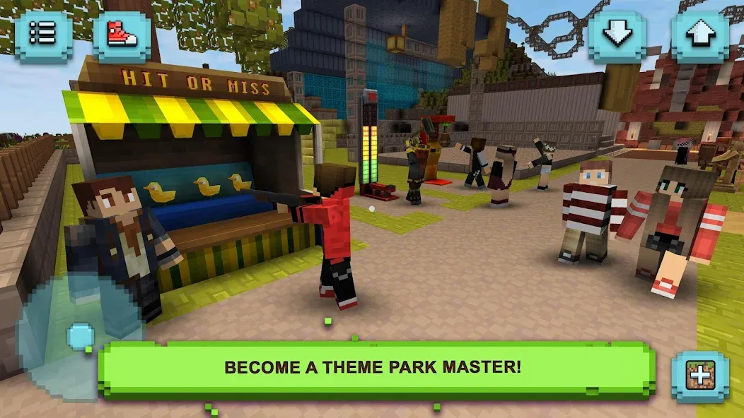 Theme Park Craft: Build & Ride [МОД: Меню, Бесконечные монеты и Открытые уровни] Screenshot 1
