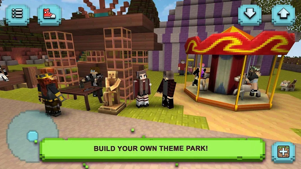 Theme Park Craft: Build & Ride [МОД: Меню, Бесконечные монеты и Открытые уровни] Screenshot 2