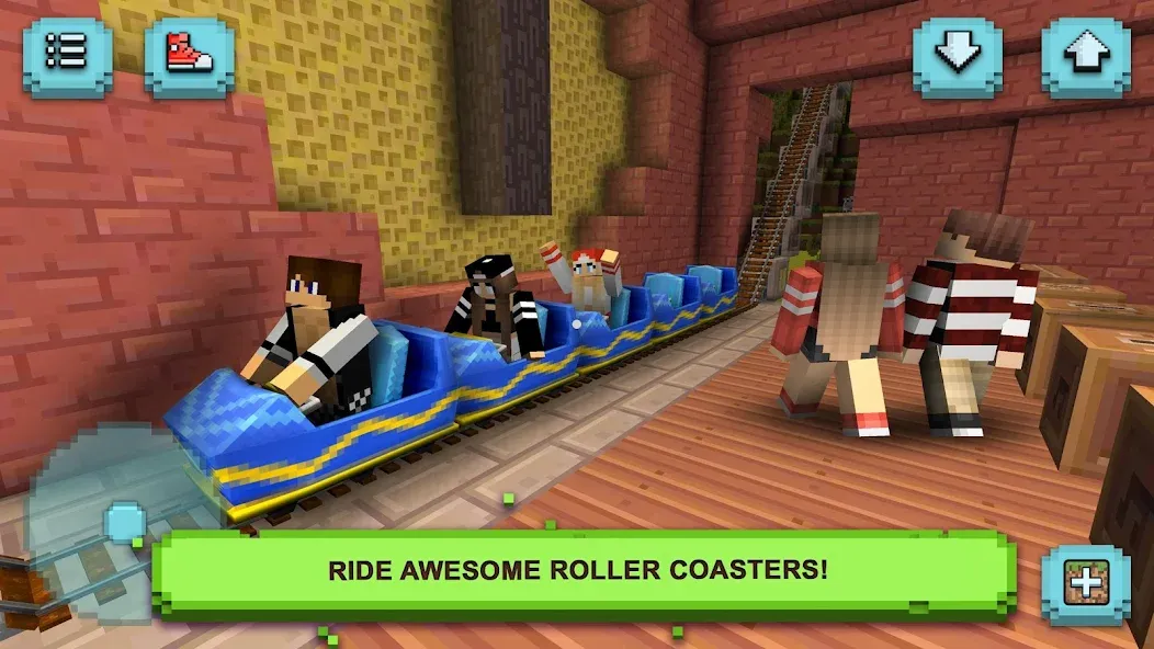 Theme Park Craft: Build & Ride [МОД: Меню, Бесконечные монеты и Открытые уровни] Screenshot 3