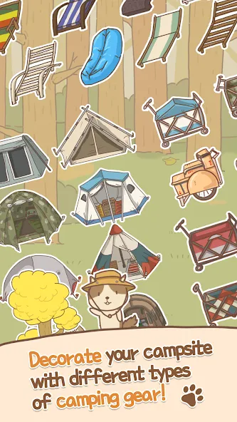 Animal Camping: Idle Camp (Анимал Кемпинг) [МОД: Все открыто, Дополнительные деньги и Меню MOD] Screenshot 2