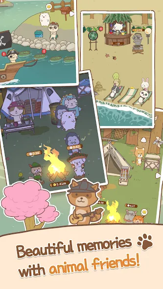 Animal Camping: Idle Camp (Анимал Кемпинг) [МОД: Все открыто, Дополнительные деньги и Меню MOD] Screenshot 4