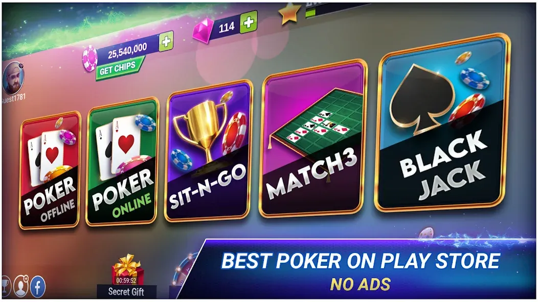Poker Texas Holdem (Покер Техасский Холдем) [МОД: Много денег, Монет и Все открыто] Screenshot 2
