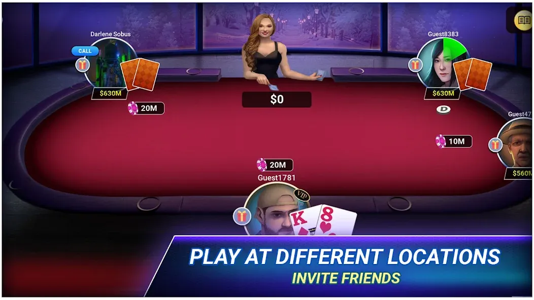 Poker Texas Holdem (Покер Техасский Холдем) [МОД: Много денег, Монет и Все открыто] Screenshot 3