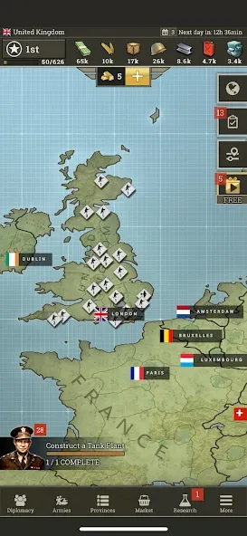 Call of War: Frontlines [МОД: Много монет, Открытые уровни и Мега MOD] Screenshot 1
