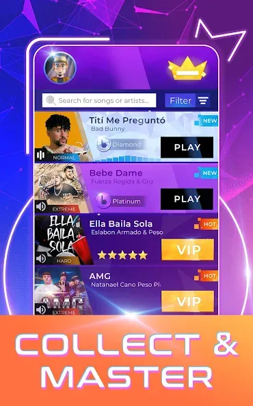 Beat Tiles: Music Game (Бит Тайлс) [МОД: Деньги, Монеты и Меню MOD] Screenshot 3