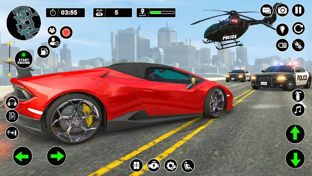 Police Helicopter Chase Game [МОД: Бесконечные деньги, Монеты и Мега MOD] Screenshot 4