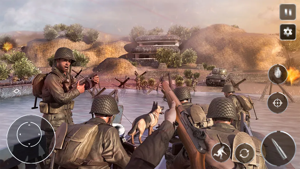 Call Of Courage : WW2 Shooting [МОД: Меню, Бесконечные монеты и Открытые уровни] Screenshot 1