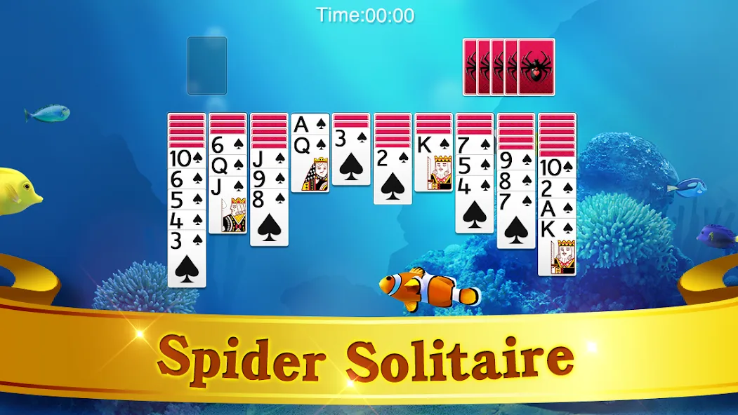 Spider Solitaire [МОД: Много монет, Открытые уровни и Мега MOD] Screenshot 5