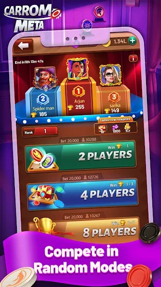 Carrom Meta-Board Disc Game (Карром Мета) [МОД: Много денег, Монет и Все открыто] Screenshot 4