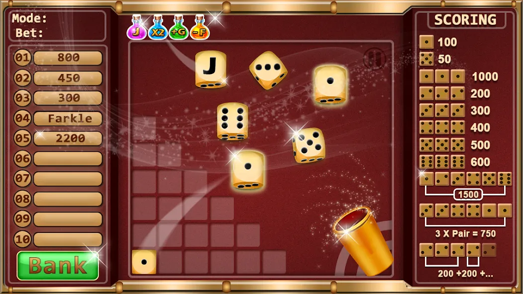Farkle - Dice Game (Фаркл) [МОД: Много монет, Открытые уровни и Мега MOD] Screenshot 2