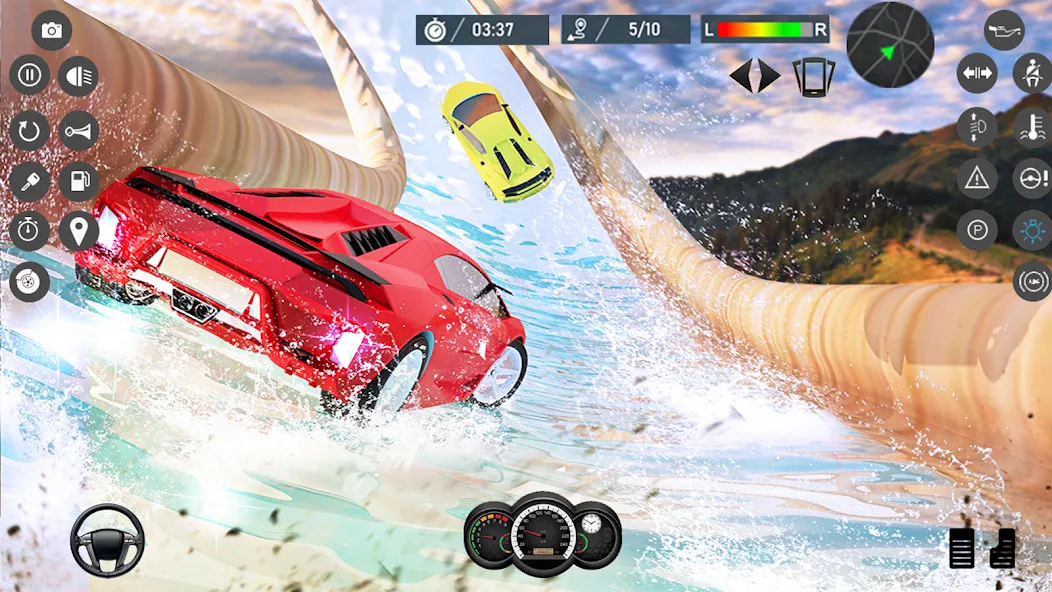 Water Slide Car Race games (Ватер Слайд Кар Рейс игры) [МОД: Много денег, Монет и Все открыто] Screenshot 1