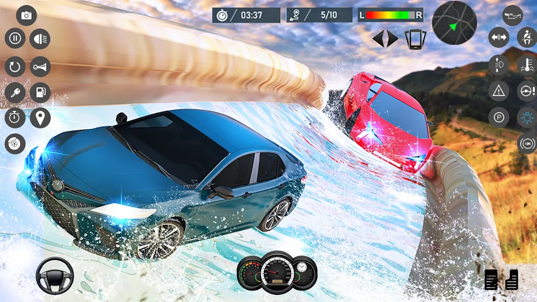 Water Slide Car Race games (Ватер Слайд Кар Рейс игры) [МОД: Много денег, Монет и Все открыто] Screenshot 2