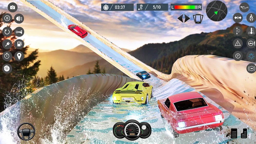 Water Slide Car Race games (Ватер Слайд Кар Рейс игры) [МОД: Много денег, Монет и Все открыто] Screenshot 4