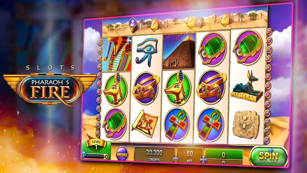 Slots - Pharaoh's Fire (Слоты) [МОД: Много монет, Открытые уровни и Мега MOD] Screenshot 2