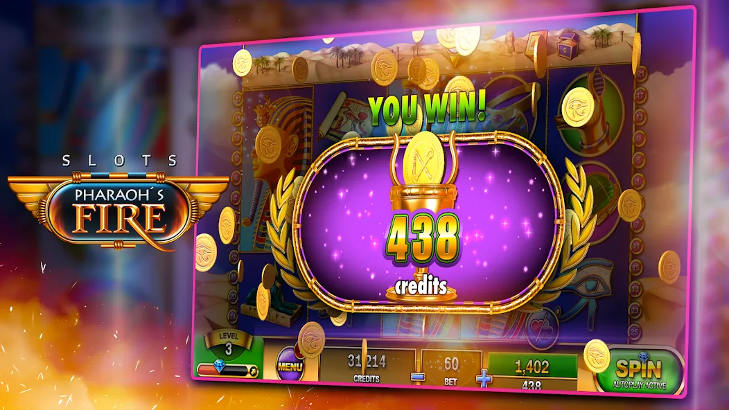Slots - Pharaoh's Fire (Слоты) [МОД: Много монет, Открытые уровни и Мега MOD] Screenshot 3