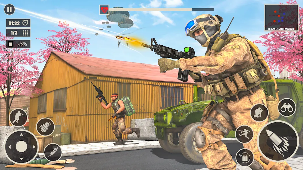 Offline War Shooting Games 3D [МОД: Меню, Бесконечные монеты и Открытые уровни] Screenshot 1