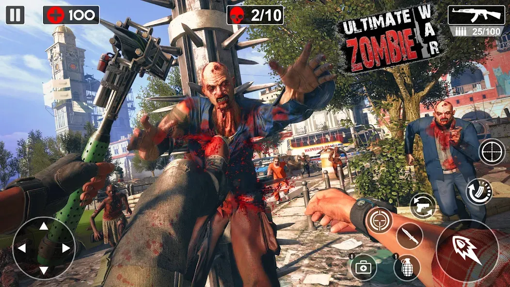 Zombie Games 3d 2024 : fps War [МОД: Меню, Бесконечные монеты и Открытые уровни] Screenshot 1
