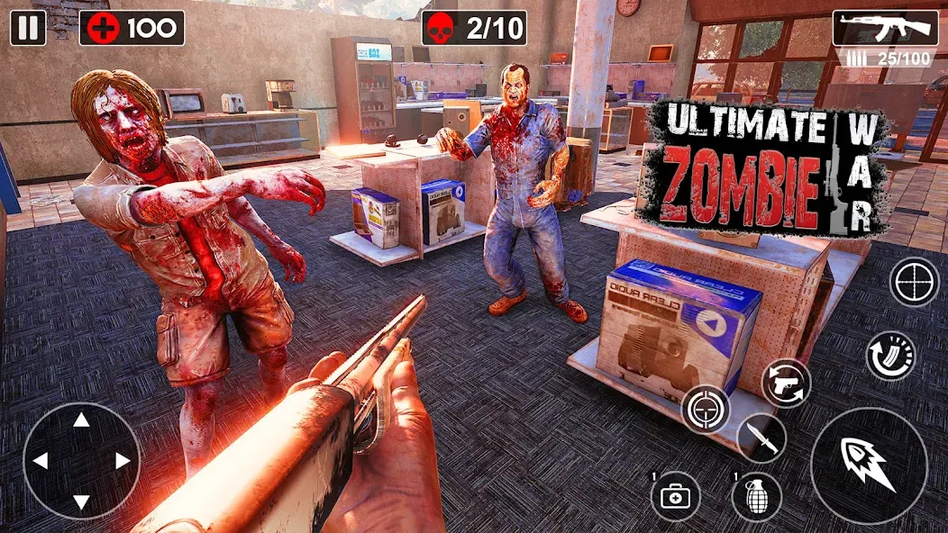 Zombie Games 3d 2024 : fps War [МОД: Меню, Бесконечные монеты и Открытые уровни] Screenshot 2