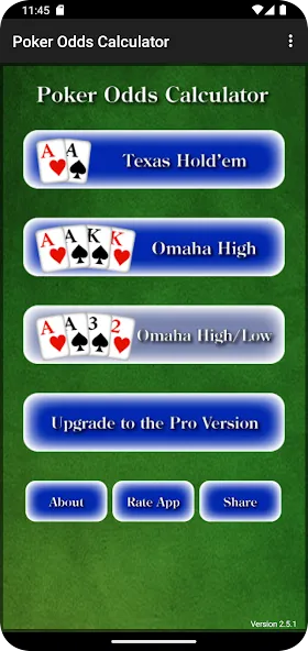 Poker Odds Calculator (Покер Оддс Калькулятор) [МОД: Меню, Бесконечные монеты и Открытые уровни] Screenshot 1