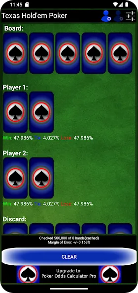 Poker Odds Calculator (Покер Оддс Калькулятор) [МОД: Меню, Бесконечные монеты и Открытые уровни] Screenshot 2