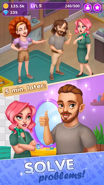 Beauty Tycoon: Hair Salon Game (Бьюти Тайкун) [МОД: Бесконечные деньги, Монеты и Мега MOD] Screenshot 4