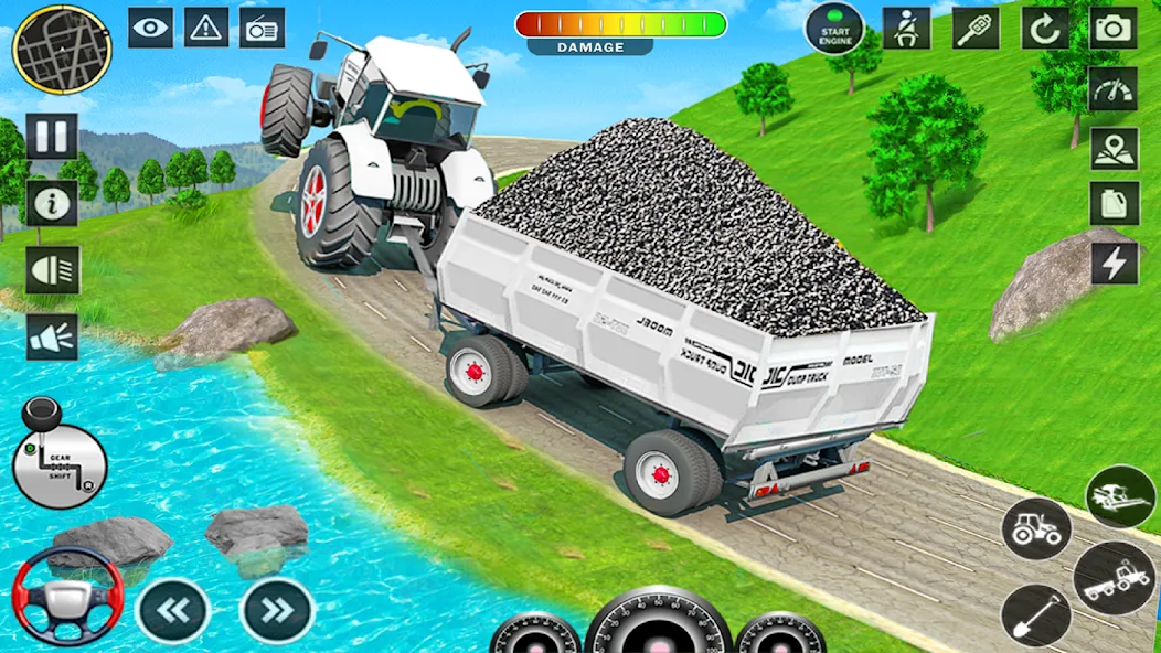 Big Tractor Farming Simulator (Биг Трактор Фарминг Симулятор) [МОД: Деньги, Монеты и Меню MOD] Screenshot 1