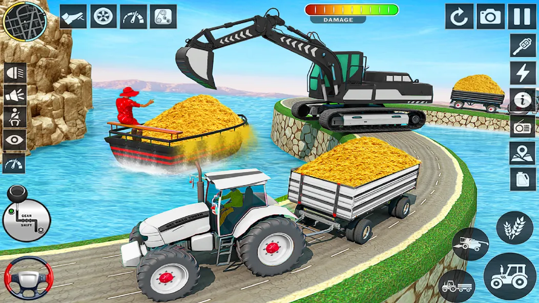 Big Tractor Farming Simulator (Биг Трактор Фарминг Симулятор) [МОД: Деньги, Монеты и Меню MOD] Screenshot 2