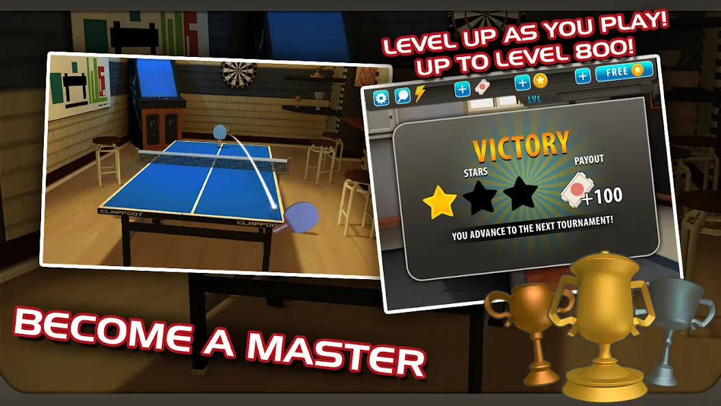 Ping Pong Masters (Пингпонг мастера) [МОД: Все открыто, Дополнительные деньги и Меню MOD] Screenshot 3