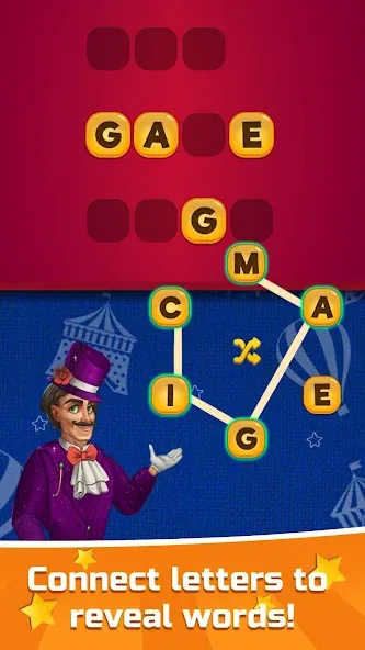 Circus Words: Magic Puzzle [МОД: Много монет, Открытые уровни и Мега MOD] Screenshot 3