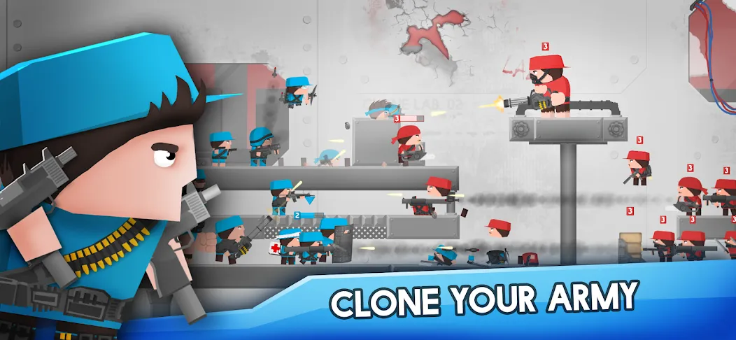 Clone Armies: Battle Game (Клоун армии) [МОД: Меню, Бесконечные монеты и Открытые уровни] Screenshot 1