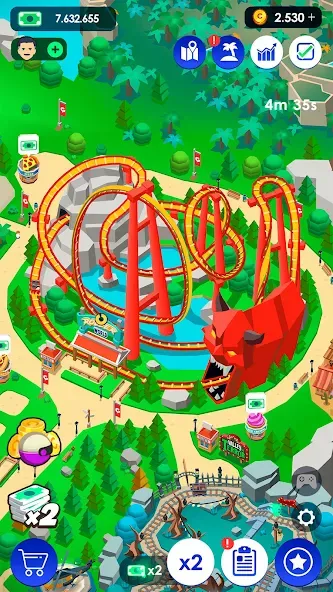 Idle Theme Park Tycoon (Айдел Тем Парк Тайкун) [МОД: Много монет, Открытые уровни и Мега MOD] Screenshot 5