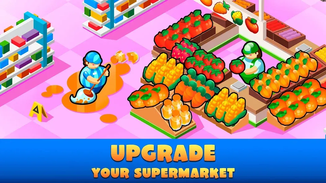Idle Supermarket Tycoon－Shop (Айдл Супермаркет Тайкун) [МОД: Бесконечные деньги, Монеты и Мега MOD] Screenshot 2